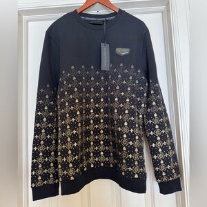 Elegant Black and Gold Crewneck Sweater